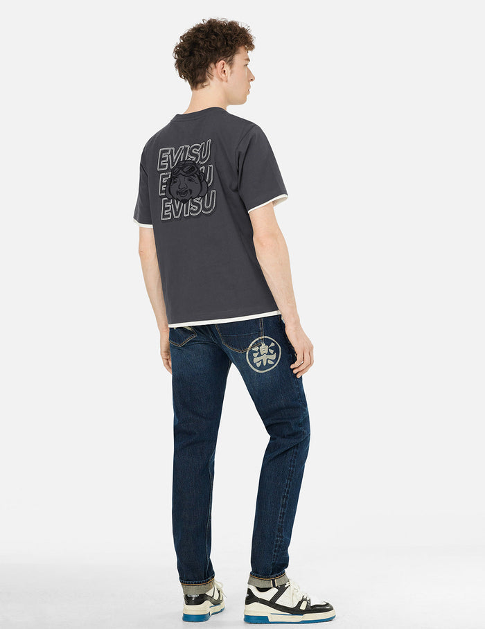 Seagull Print Taper Fit Jeans #2017