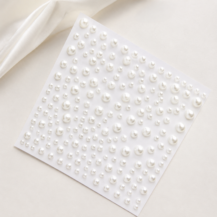 Self-Adhesive Pearl Face Gems Sticker Sheet