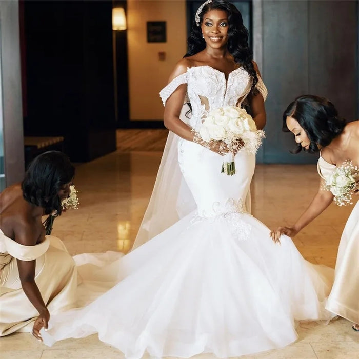 Sexy Off Shoulder Mermaid Wedding Dress - Envious Designs