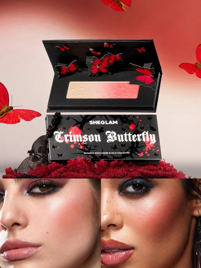 SHEGLAM Crimson Butterfly â€“ Blush & Highlighter Palette