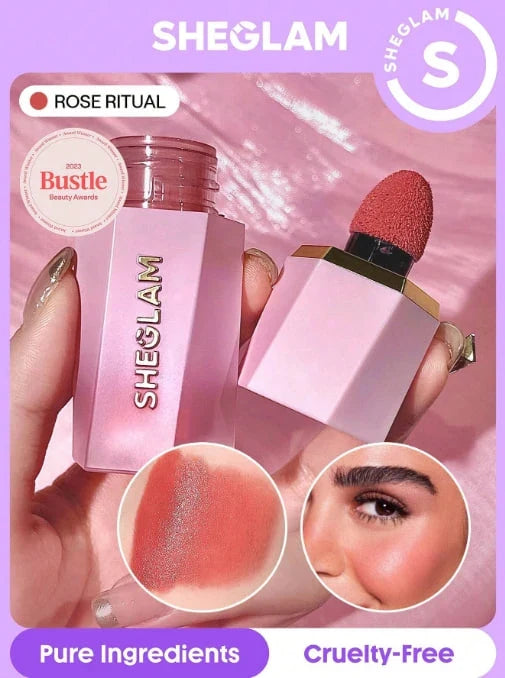 SHEGLAM Rose Ritual Blush â€“ Cream Blush with Built-in Applicator
