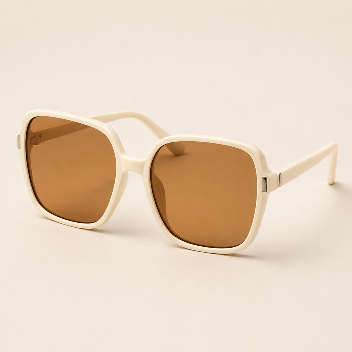 SHEIN Beige Oversized Square Sunglasses – Fast Delivery in 5 Days