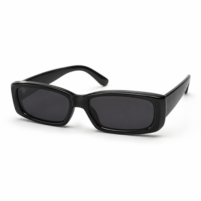 SHEIN Black Retro Rectangle Sunglasses – Fast Delivery in 5 Days