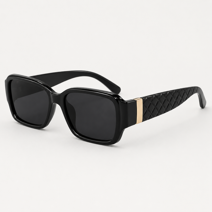 SHEIN Black Retro Rectangle Sunglasses – Fast Delivery in 5 Days
