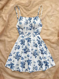 Shein Blue Floral Spaghetti Strap Dress | Delicado