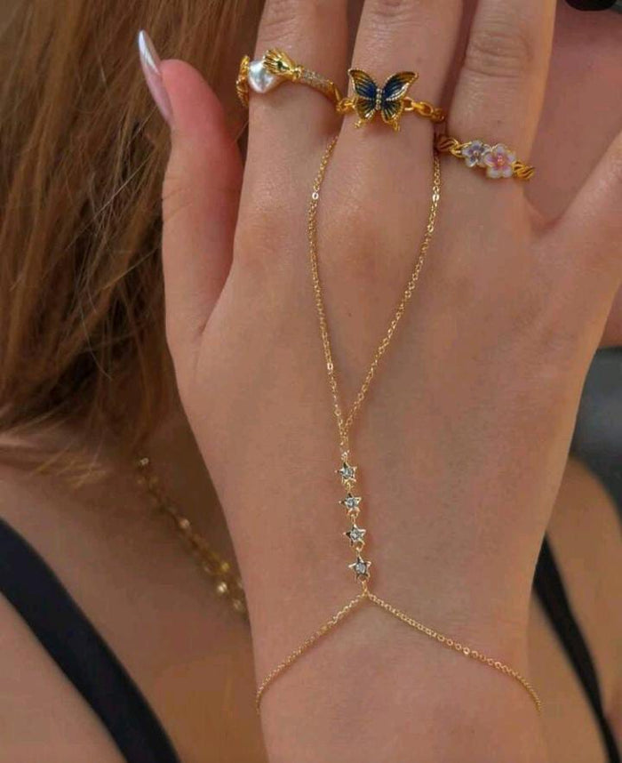 SHEIN Butterfly Hand Chain Ring Set – Fast Delivery in 5 Days