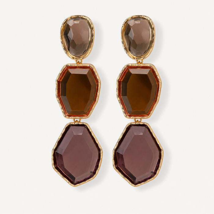 SHEIN Geometric Crystal Drop Earrings – Fast Delivery in 5 Days