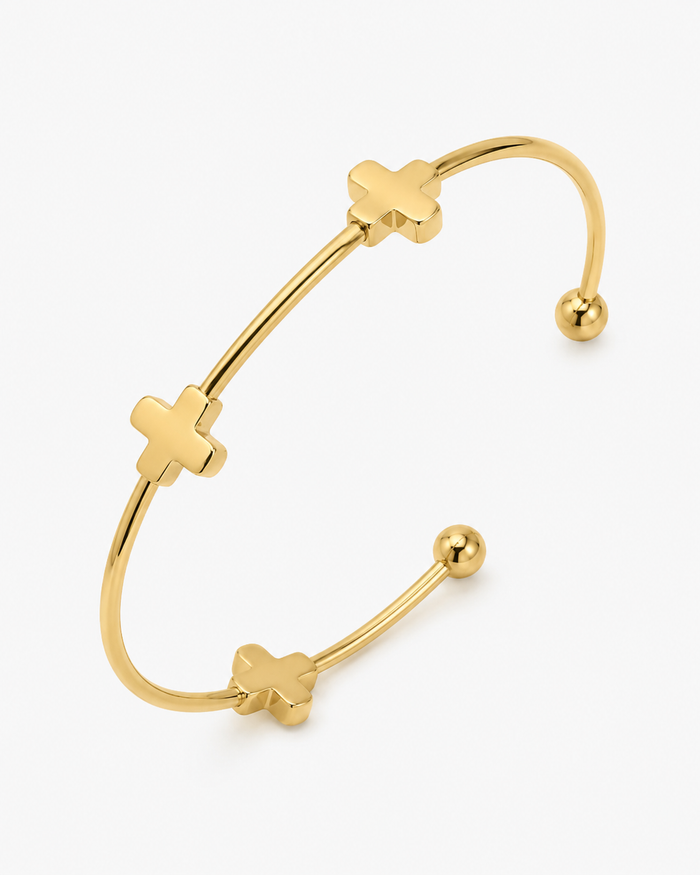 SHEIN Gold Cross Open Cuff Bracelet – Fast Delivery in 5 Days