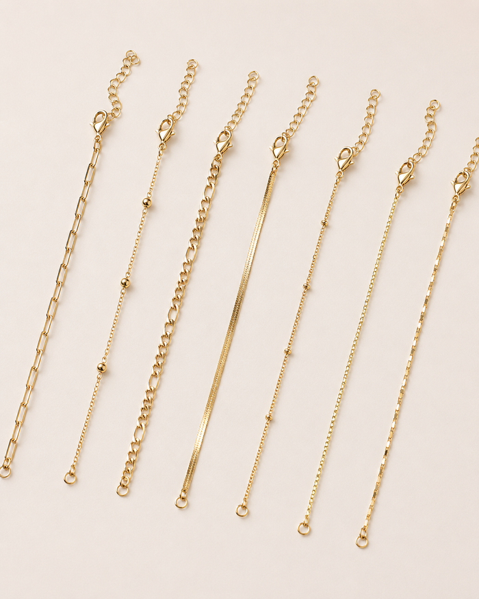 SHEIN Gold Layered Chain Bracelet Set