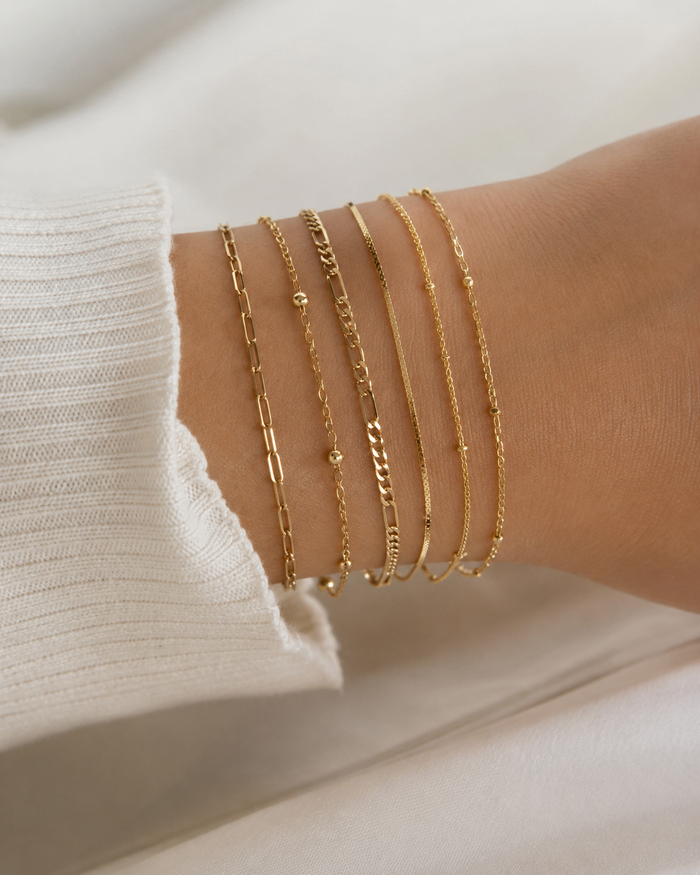 SHEIN Gold Layered Chain Bracelet Set