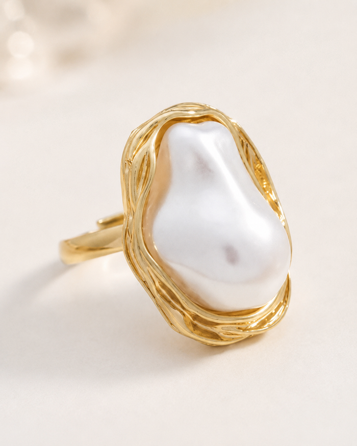 SHEIN Irregular Pearl Statement Ring – Fast Delivery in 5 Days