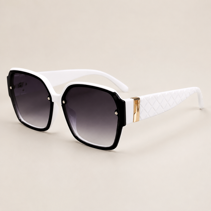 SHEIN Oversized Black and White Square Sunglasses – Fast Delivery in 5 Days
