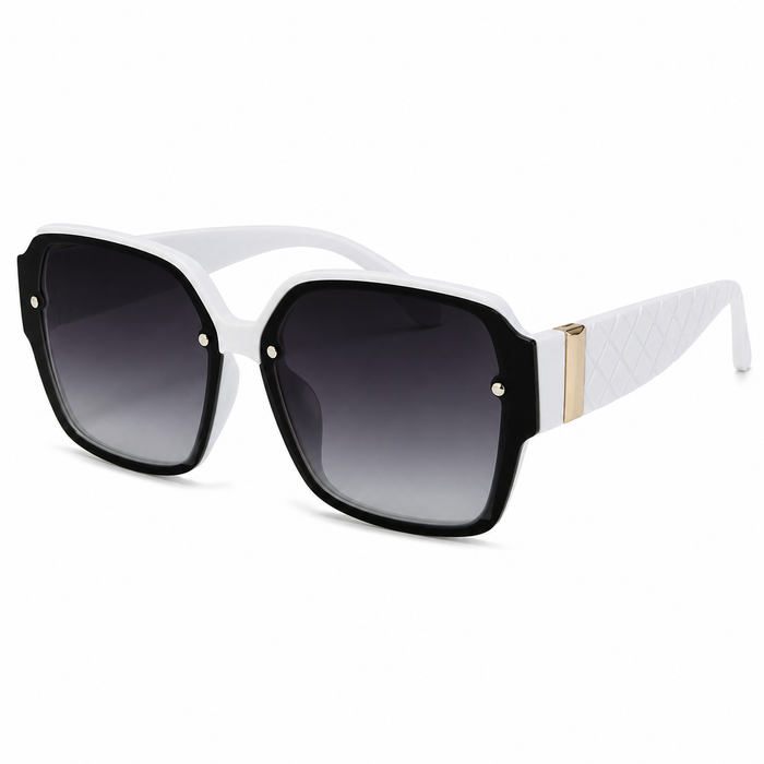 SHEIN Oversized Black and White Square Sunglasses – Fast Delivery in 5 Days
