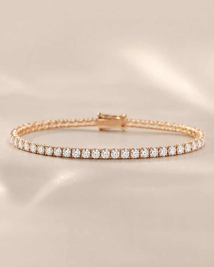 SHEIN Silver Rhinestone Tennis Bracelet