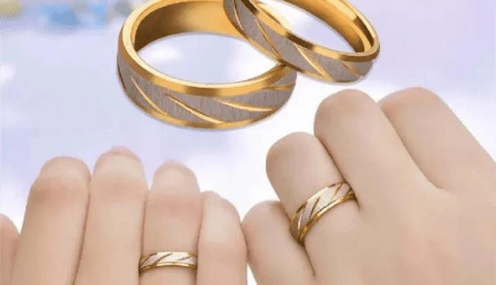SHEIN Two-Tone Matching Couple Ring Set – Fast Delivery in 5 Days