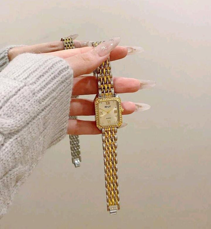 SHEIN Two-Tone Vintage Bracelet Watch – Fast Delivery in 5 Days