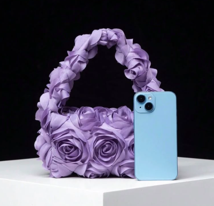 SHEIN Women’s Purple 3D Floral Mini Handbag