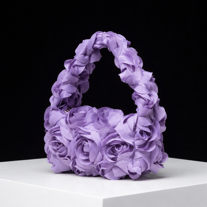 SHEIN Women’s Purple 3D Floral Mini Handbag