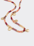 Short Beaded Necklace with Coin Pendants