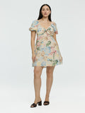 Short-Puffy-Sleeve Mini Dress with Sweetheart Neckline