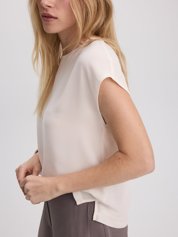 Short-Sleeve Crew-Neck Blouse