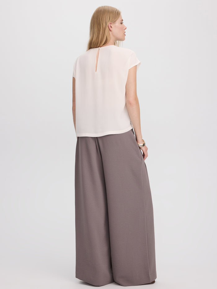 Short-Sleeve Crew-Neck Blouse