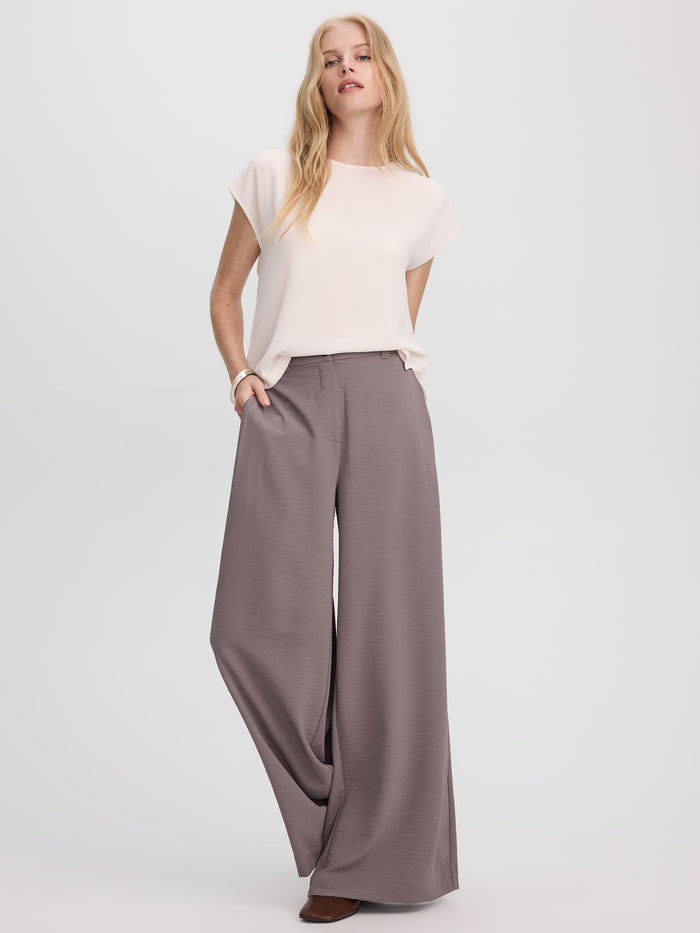 Short-Sleeve Crew-Neck Blouse