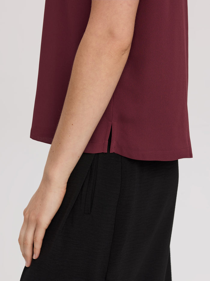 Short-Sleeve Crew-Neck Blouse