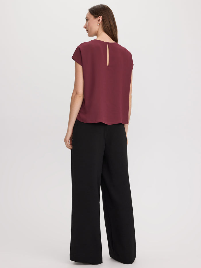 Short-Sleeve Crew-Neck Blouse