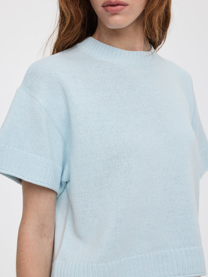 Short-Sleeve Crew-Neck Loose Sweater