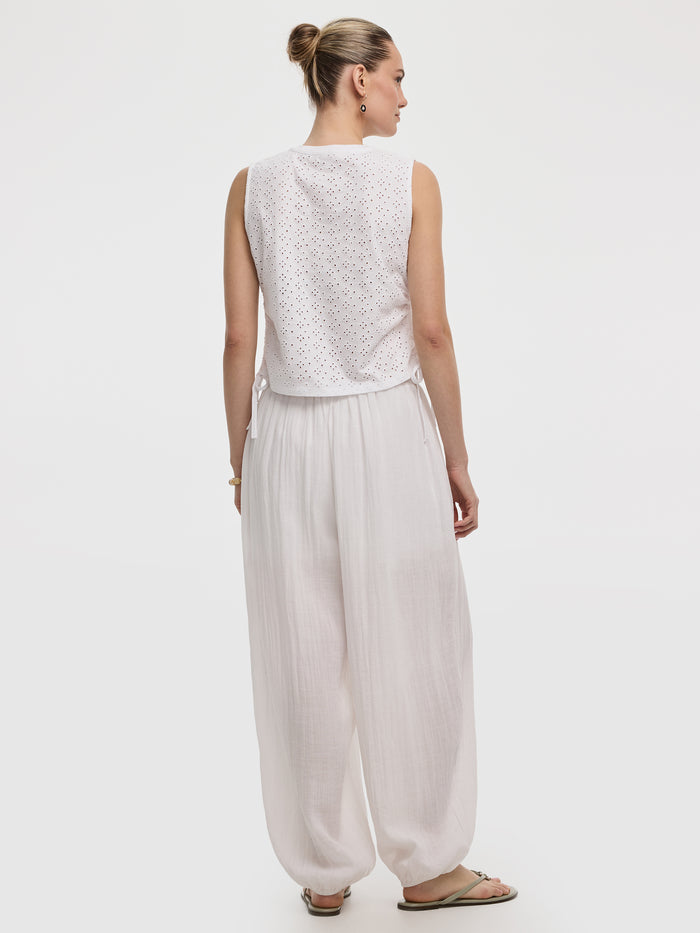Short-Sleeve Crew-Neck Tee with Shirred Sides