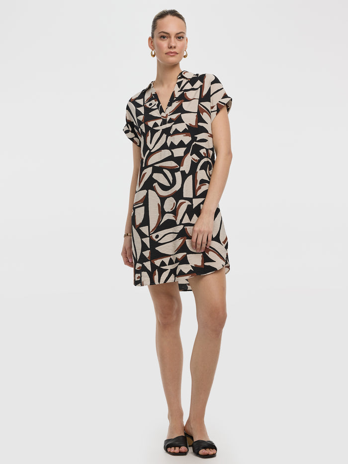 Short-Sleeve Shift Dress