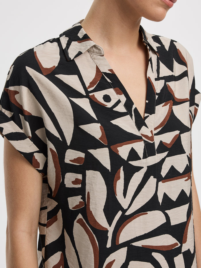 Short-Sleeve Shift Dress