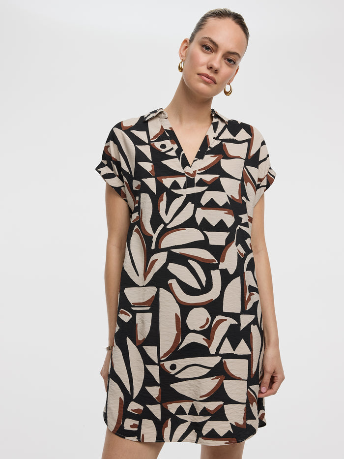 Short-Sleeve Shift Dress