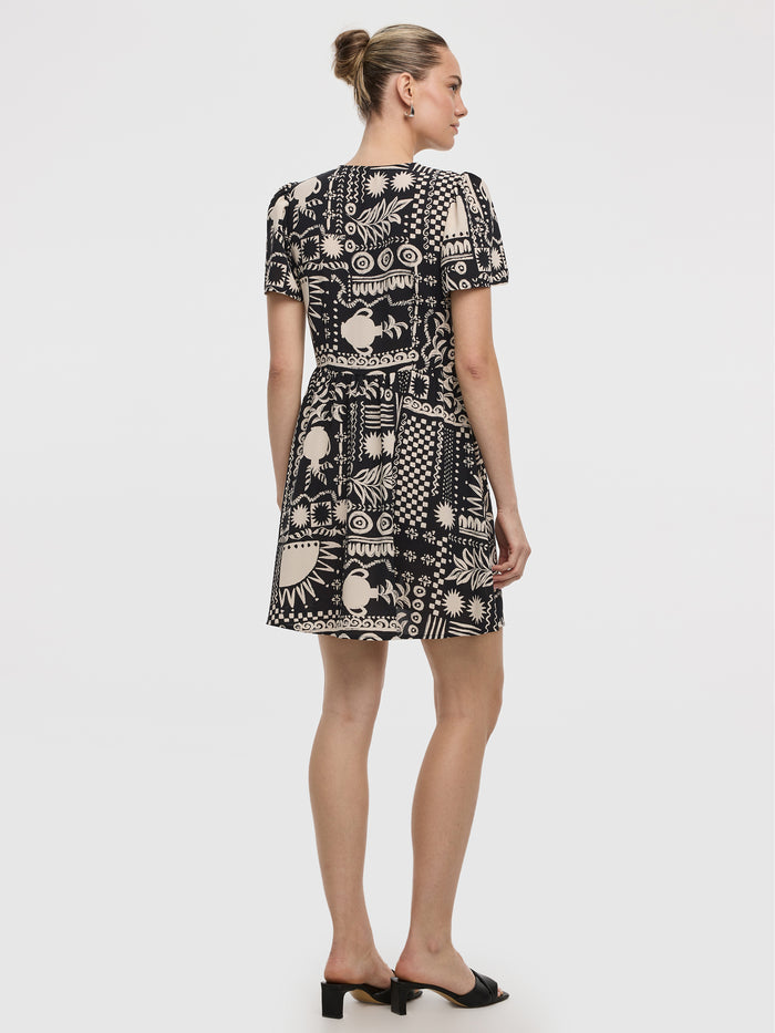 Short-Sleeve V-Neck Dress