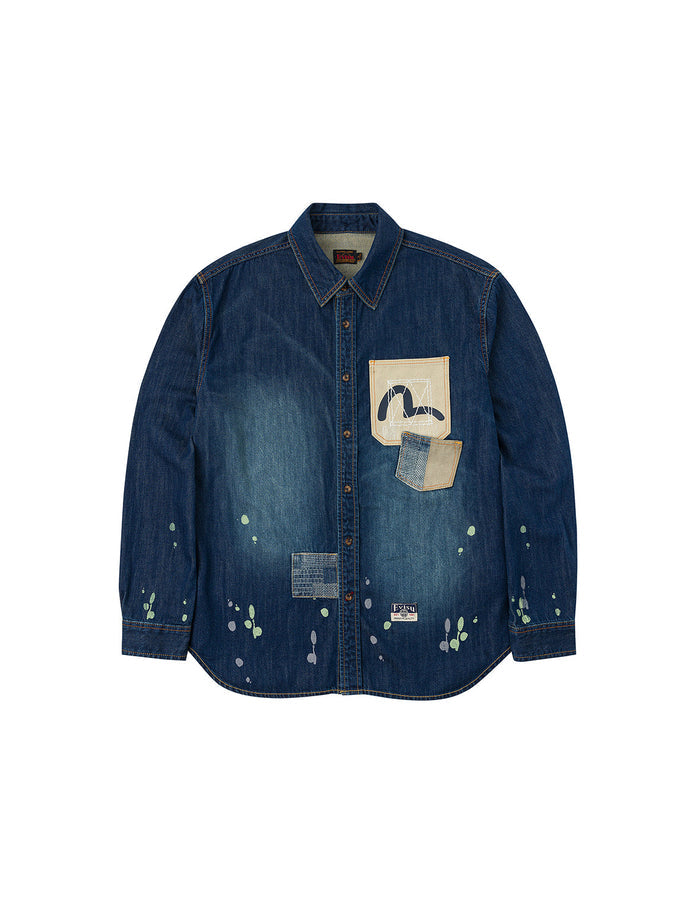 Shshiko Kamon Relax Fit Denim Shirt