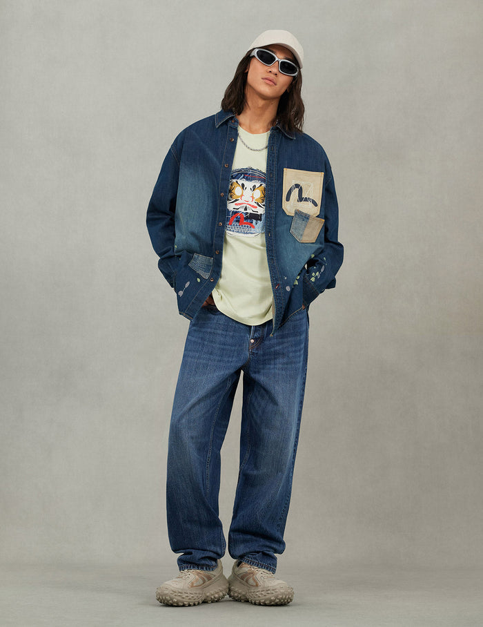 Shshiko Kamon Relax Fit Denim Shirt