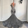 Silver Crystals Mermaid Prom Dress for Stunning Elegance