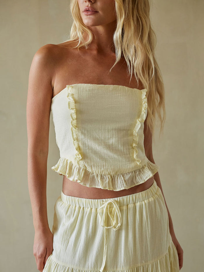 Simona Ruffle Tube Top