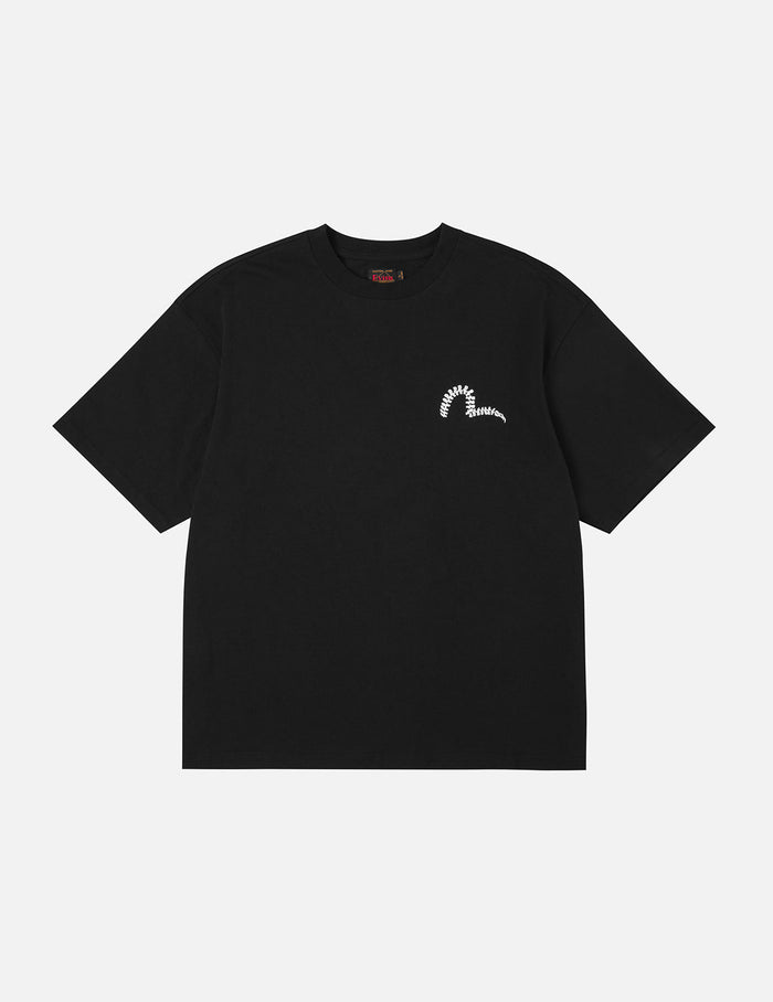 Skull and Seagull Print Oversized T-Shirt