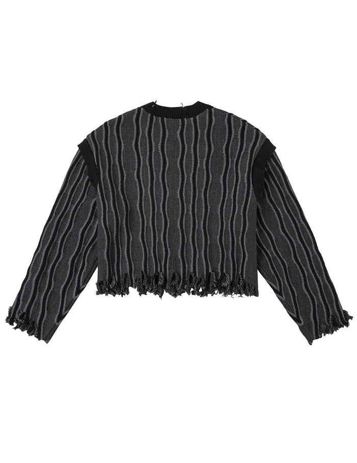 Skull Heart Appliqué Embroidery Fashion Fit Knitted Sweatshirt