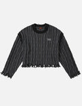 Skull Heart Appliqué Embroidery Fashion Fit Knitted Sweatshirt