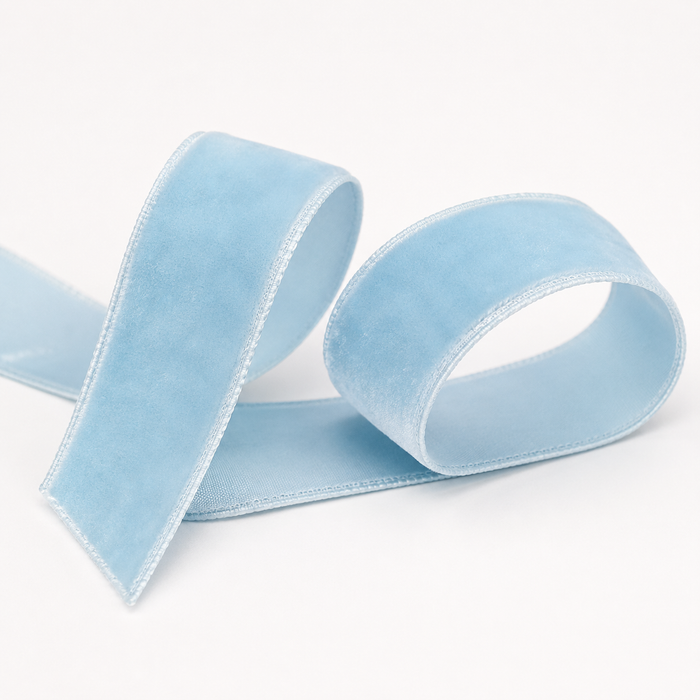 Sky Blue Velvet Ribbon Trim