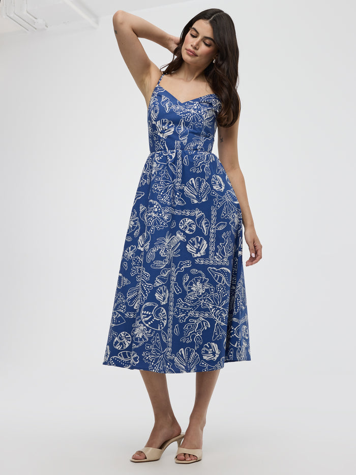 Sleeveless Fit and Flare Midi Dress