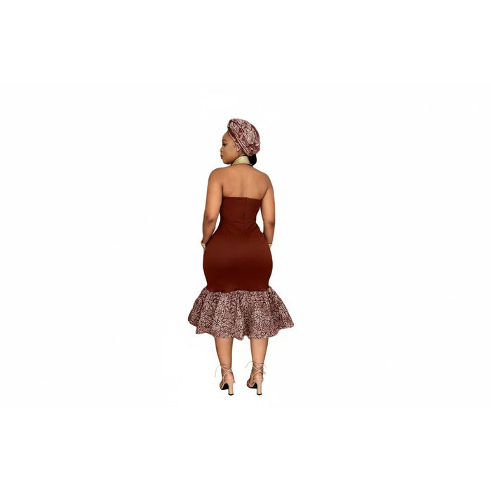Sleeveless Ladies Sexy Dashiki African Slim Dress