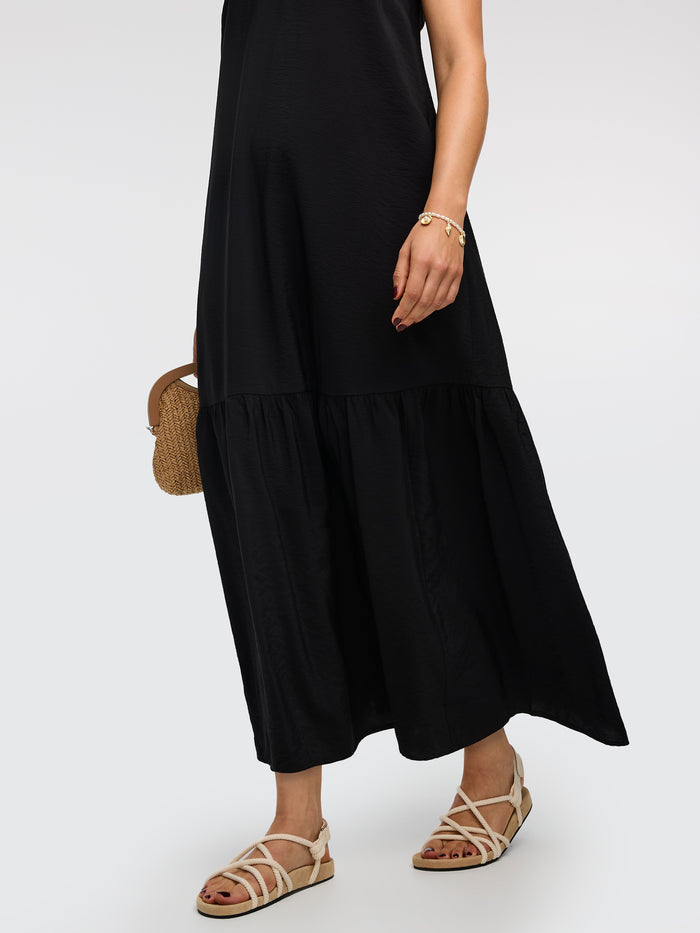 Sleeveless Maxi Dress with Contrast Straps