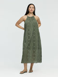 Sleeveless Maxi Dress with Halter Neckline