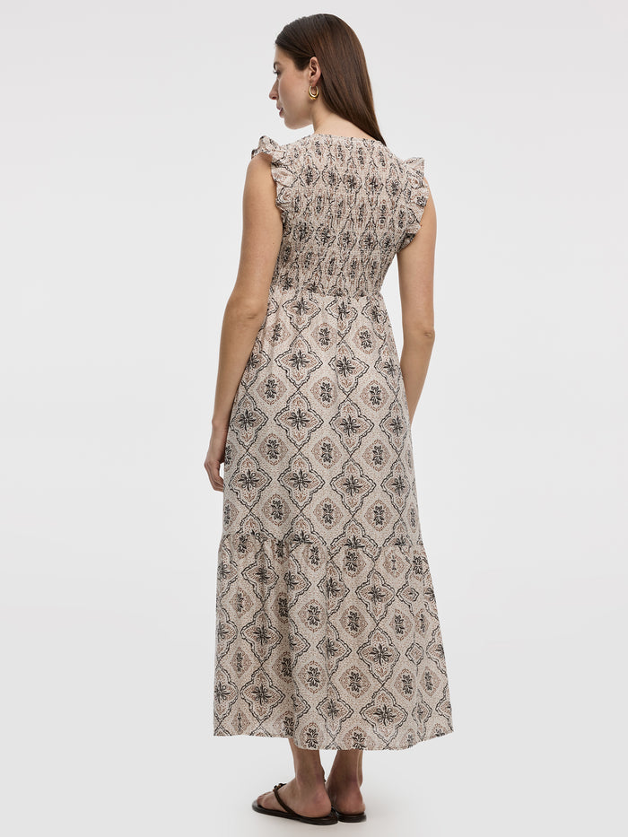 Sleeveless Maxi Dress with Smocked Top