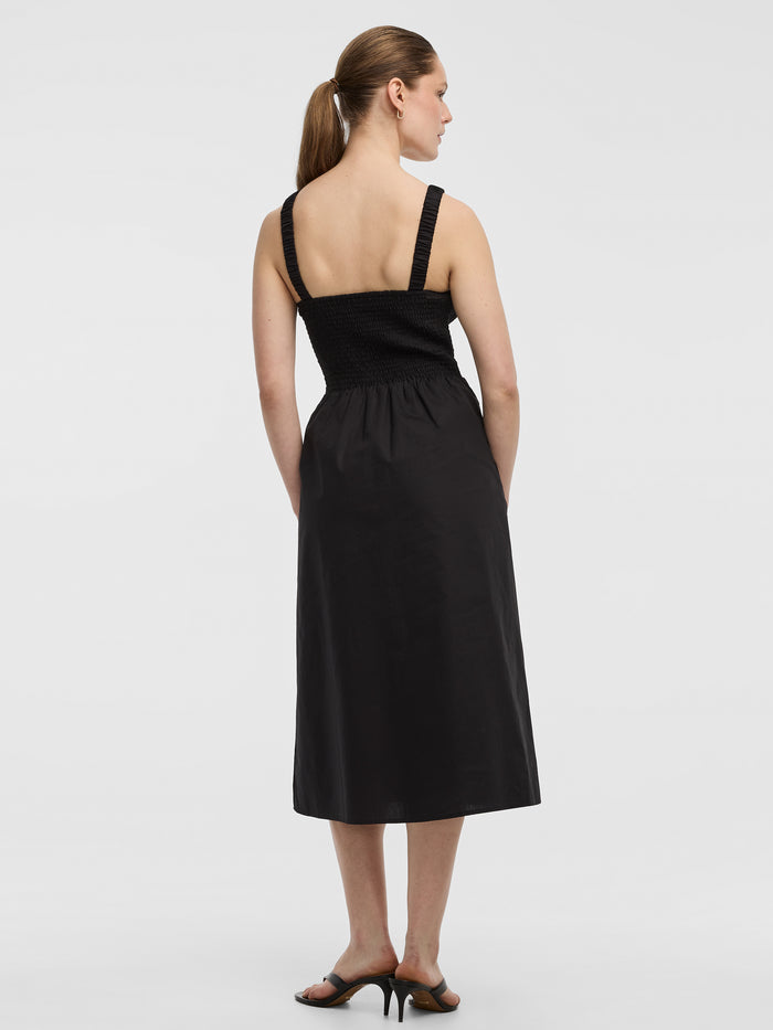 Sleeveless Midi Dress with Smocked Top
