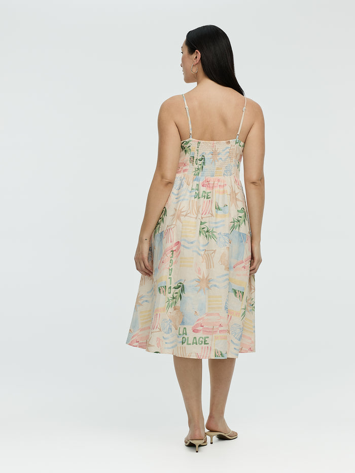 Sleeveless Midi Dress with Sweetheart Neckline